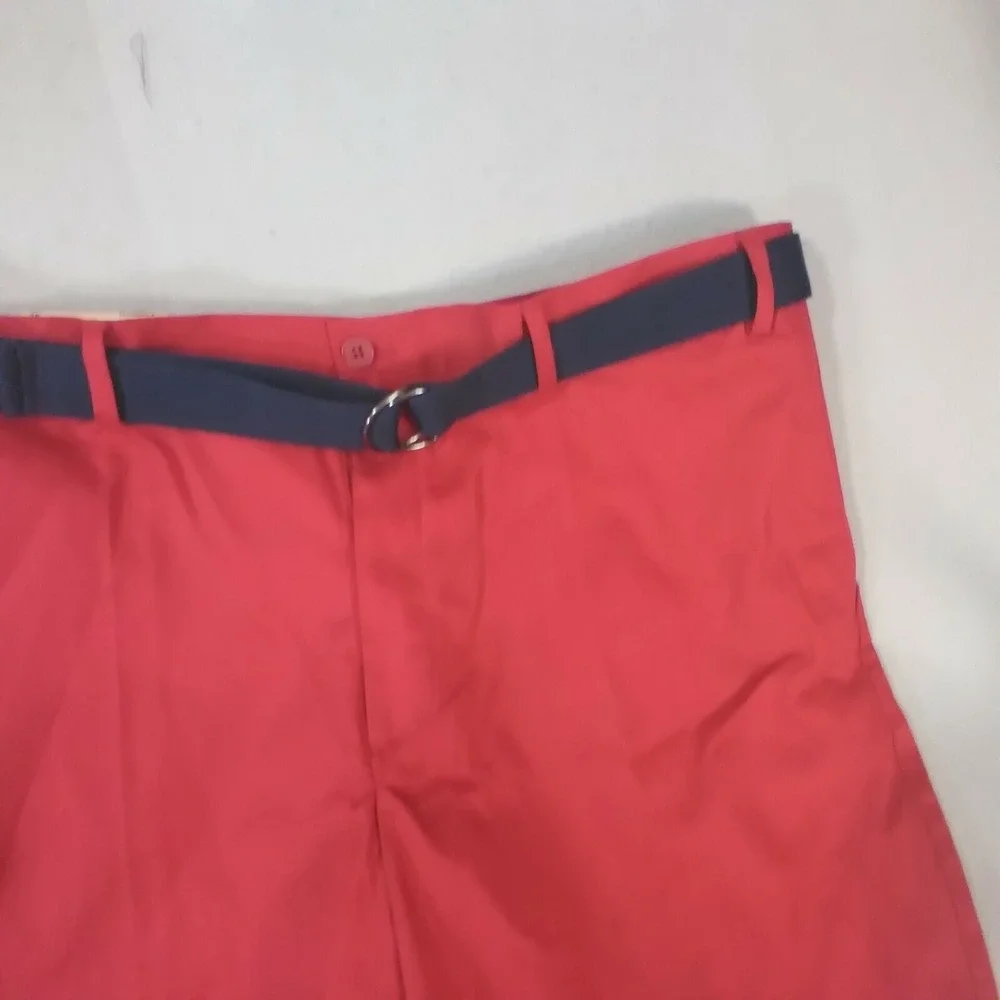 Savane shorts men's‎ 42 x 8 red cotton with belt outdoor retro NEW